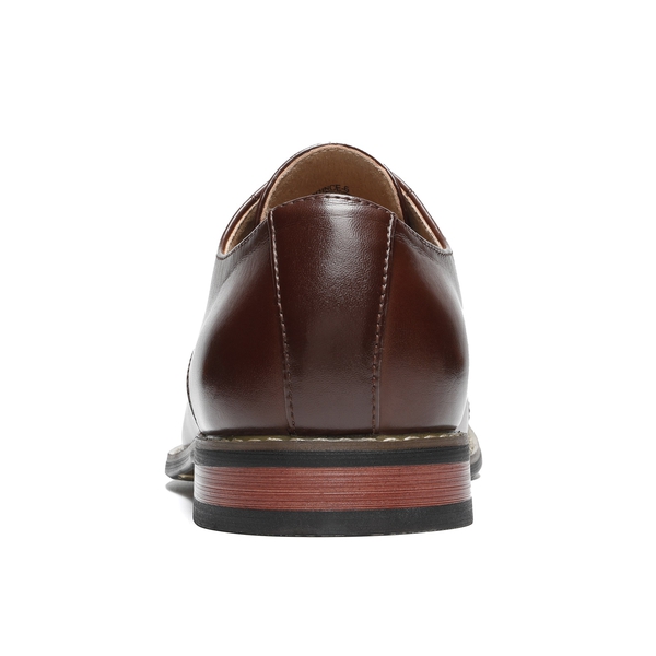 Men's Classic Cap-Toe Formal Oxford Shoes - DARK BROWN - 4