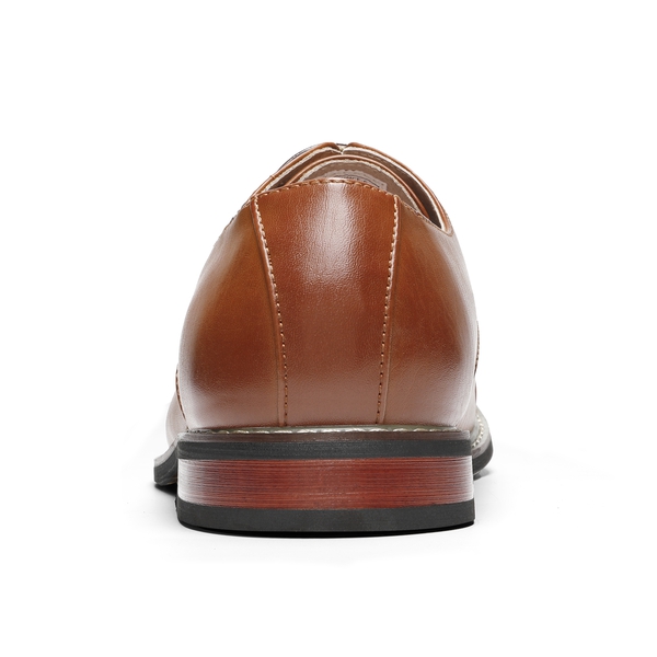 Men's Classic Cap-Toe Formal Oxford Shoes - BROWN - 4