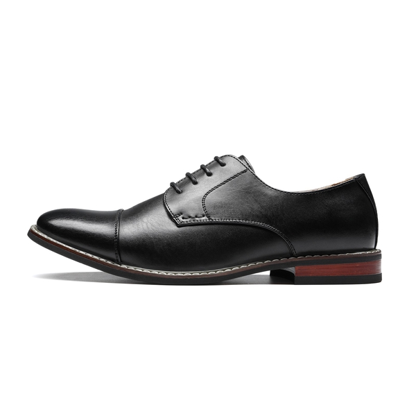 Men's Classic Cap-Toe Formal Oxford Shoes - BLACK - 2