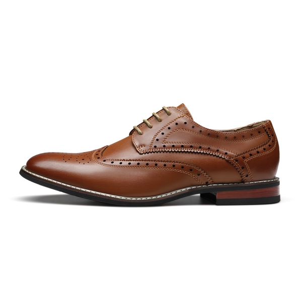 Men's Sophisticated Wingtip Dress Shoes - BROWN - 2