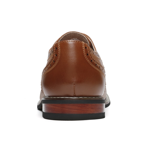 Men's Sophisticated Wingtip Dress Shoes - BROWN - 4