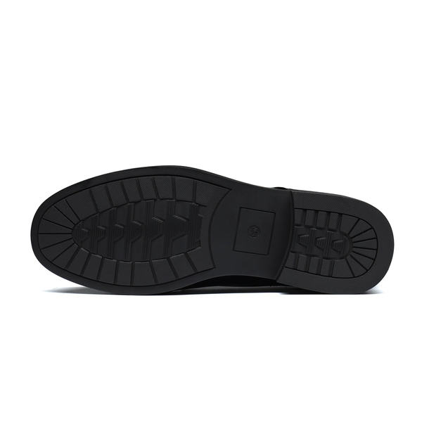 Men's Classic Round Cap Toe Dress Shoes - BLACK - 3