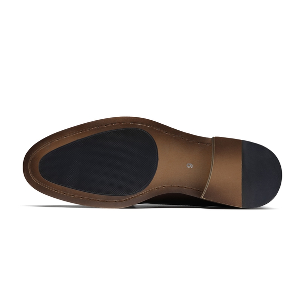 Men's Cap Toe PU Leather Oxford Shoes - DARK BROWN - 3