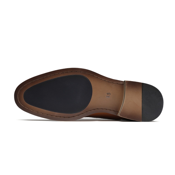 Men's Cap Toe PU Leather Oxford Shoes - BROWN - 3
