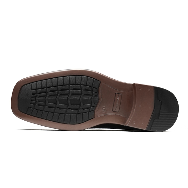 Men's Leather Lined Slip-On Square Toe Dress Loafers - BROWN - 3