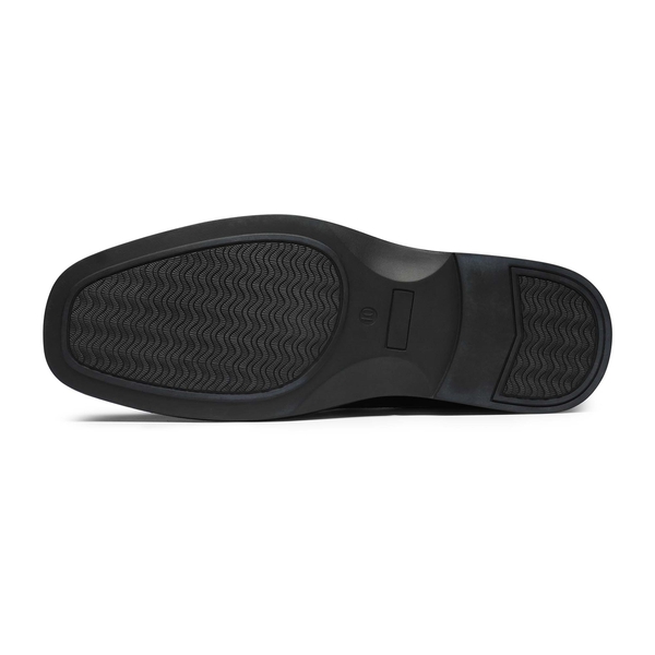 Men's Classic Square Toe PU Leather Loafers - BLACK - 3