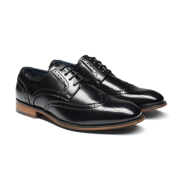 Men's Elegant Wingtip PU Leather Shoes - BLACK - 5