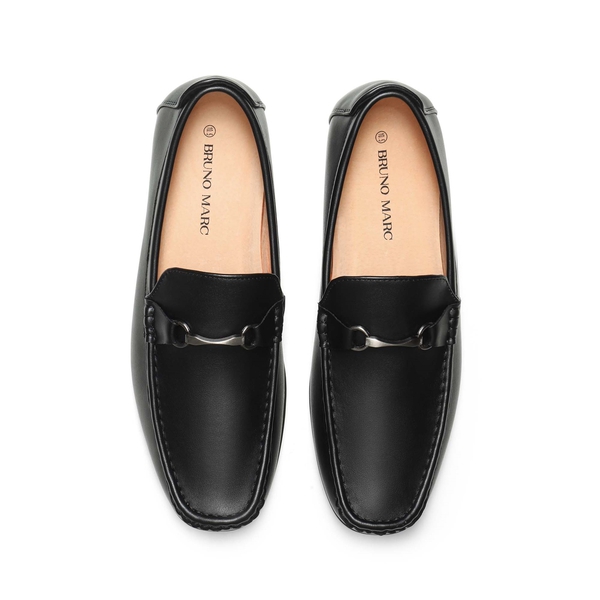 Men's Classic Metallic Horsebit Loafers - BLACK - 4