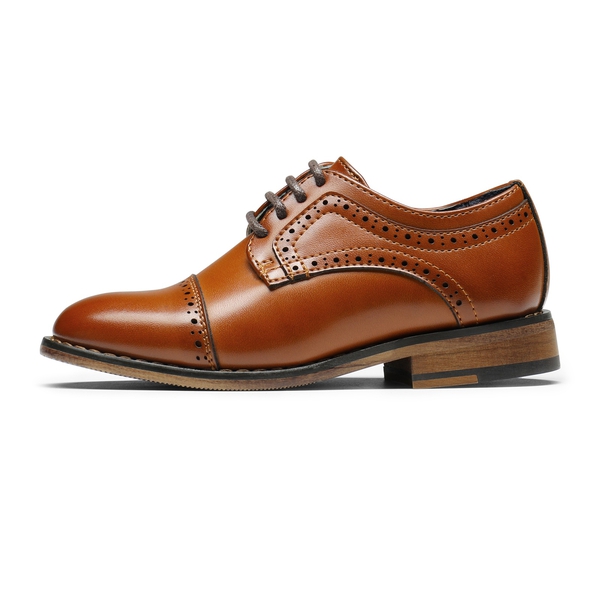 Boy's Dress Shoes in Brown and Black-Brown Marc