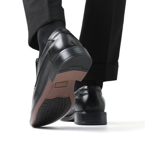 Men's Leather Lined Slip-On Square Toe Dress Loafers - BLACK - 7