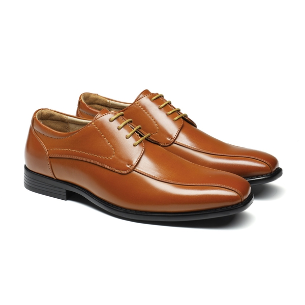 Men's Classic PU Leather Dress Shoes - BROWN - 5
