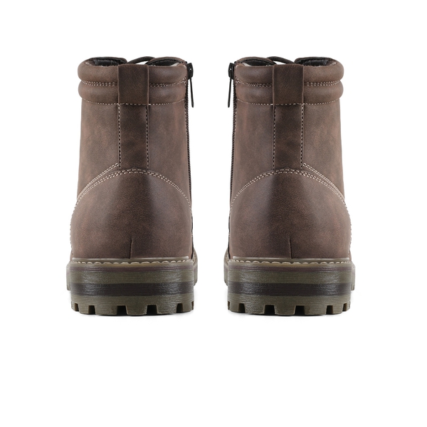 Men's Durable Motorcycles Lace-Up Combat Boots - DARK BROWN - 4