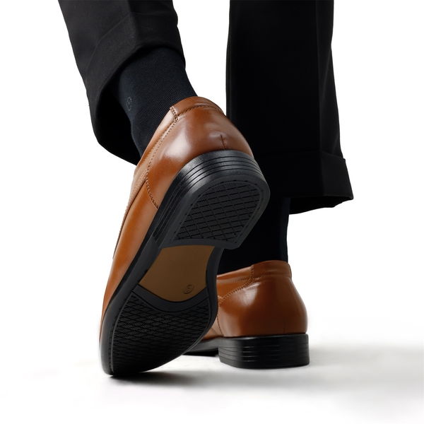 Men's Classic PU Leather Dress Shoes - BROWN - 7