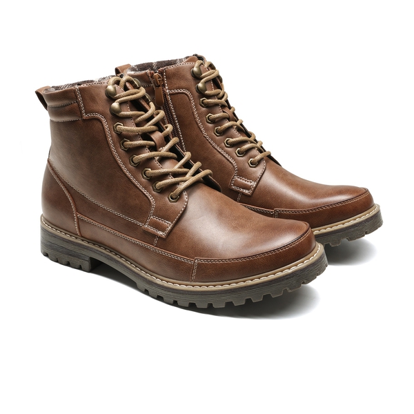 Men's Durable Motorcycles Lace-Up Combat Boots - BROWN - 4