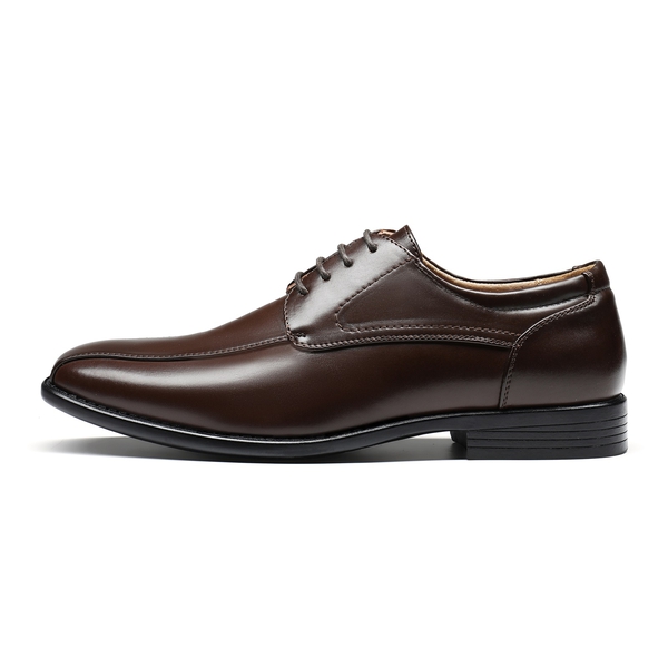 Men's Classic PU Leather Dress Shoes - DARK BROWN - 2