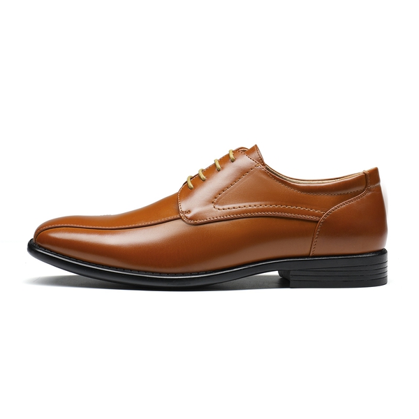 Men's Classic PU Leather Dress Shoes - BROWN - 2