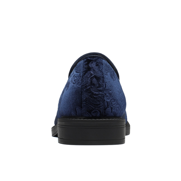 Men's Stylish Velvet Tuxedo Dress Shoes - BLUE - 3