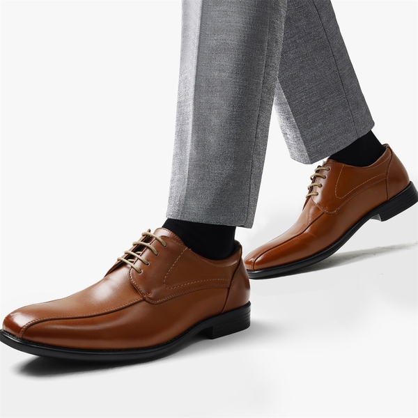 Men's Classic PU Leather Dress Shoes - BROWN - 1