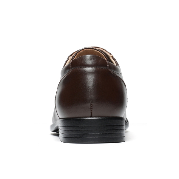 Men's Classic PU Leather Dress Shoes - DARK BROWN - 4