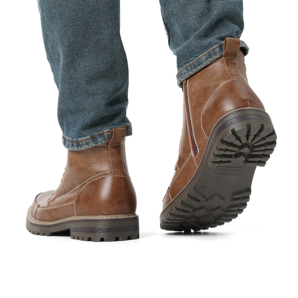 Men's Durable Motorcycles Lace-Up Combat Boots - BROWN - 7