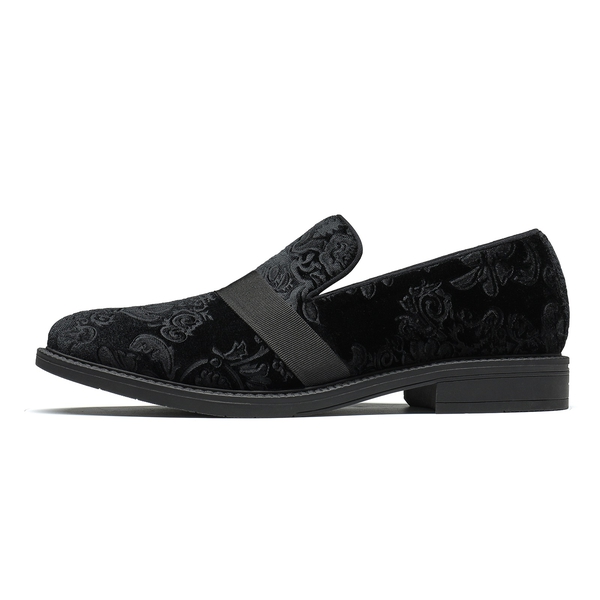 Men's Stylish Velvet Tuxedo Dress Shoes - BLACK - 1