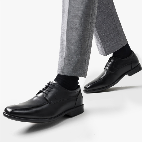 Men's Classic PU Leather Dress Shoes - BLACK - 6