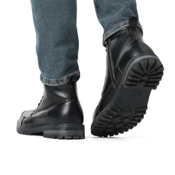 Men's Durable Motorcycles Lace-Up Combat Boots - BLACK - 7