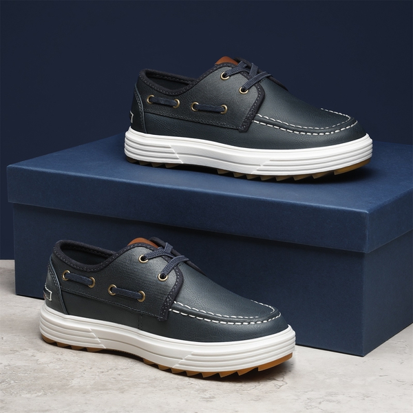 Boys' Casual Boat Shoes - BLUE - 8