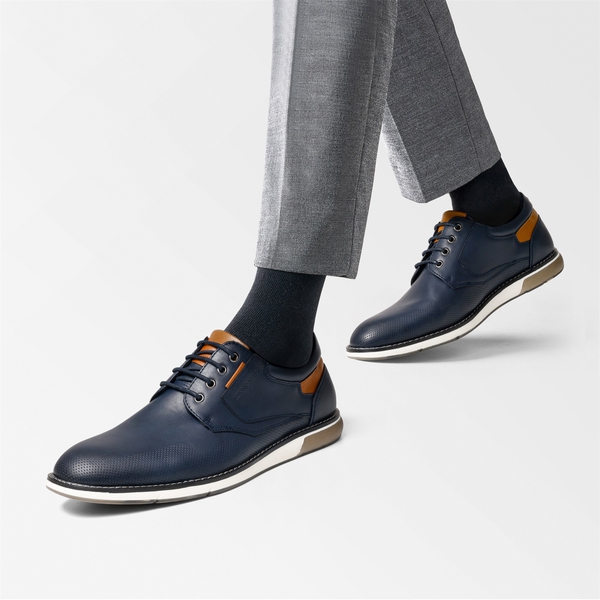 Men's Navy & Blue Dress Shoes-Bruno Marc