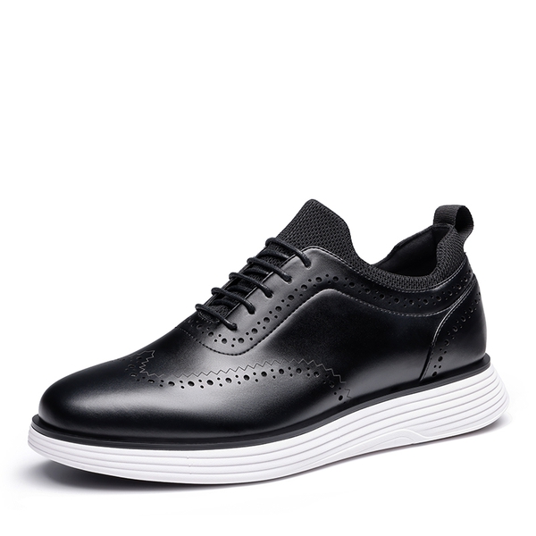 [MaxFlex SuiteCraft] Men's Casual Wingtip Dress Sneakers - BLACK -  0