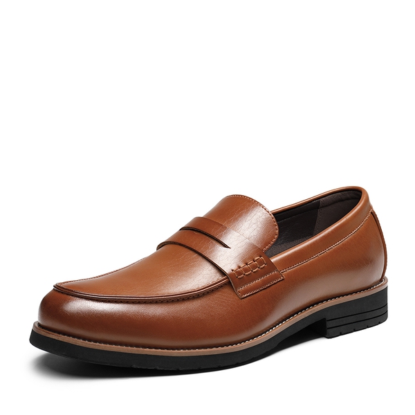 Men s Leather Slip On Penny Loafers Bruno Marc