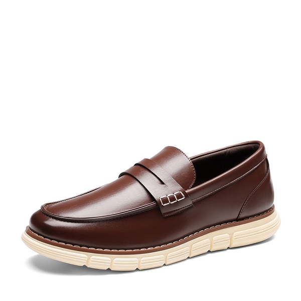 Men's PU Leather Penny Loafers - DARK BROWN -  0