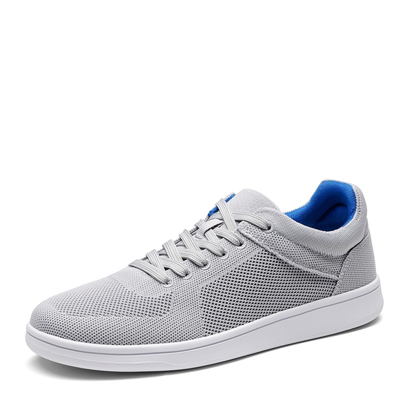 Men's Knitted Casual Sneakers - GREY -  0