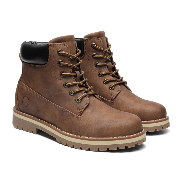 Men's Slip-Resistant Lace-Up Boots - BROWN - 2