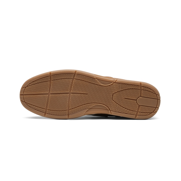 Men's Vegan Leather Boat Loafers - BROWN - 3