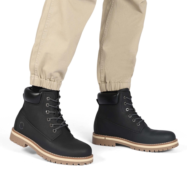 Men's Slip-Resistant Lace-Up Boots - BLACK - 5