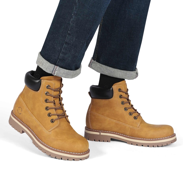 Men's Slip-Resistant Lace-Up Boots - YELLOW - 6