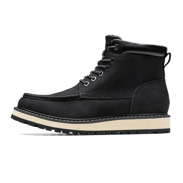 Men's Moc Toe Fur-Lined Boots - BLACK - 2