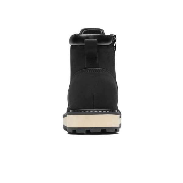 Men's Moc Toe Leather Fashion Boots - BLACK - 5
