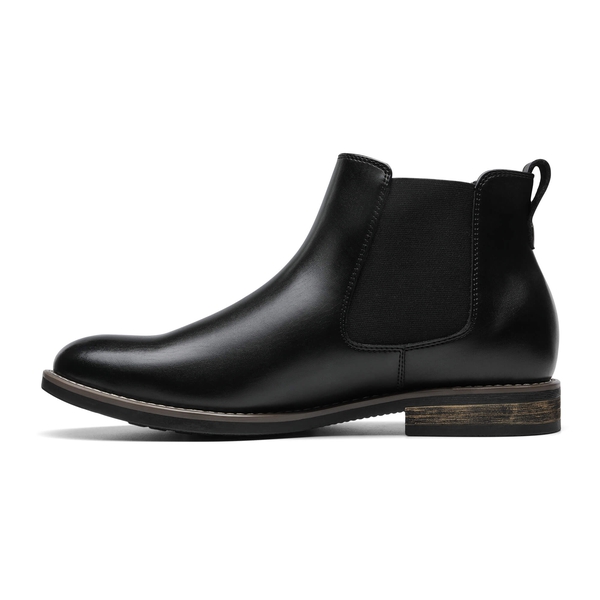 Men's Vegan Leather Dress Chelsea Boots - BLACK - 2