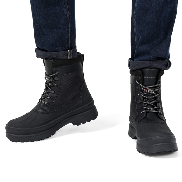 Men's Waterproof Insulated Snow Boots - BLACK - 5
