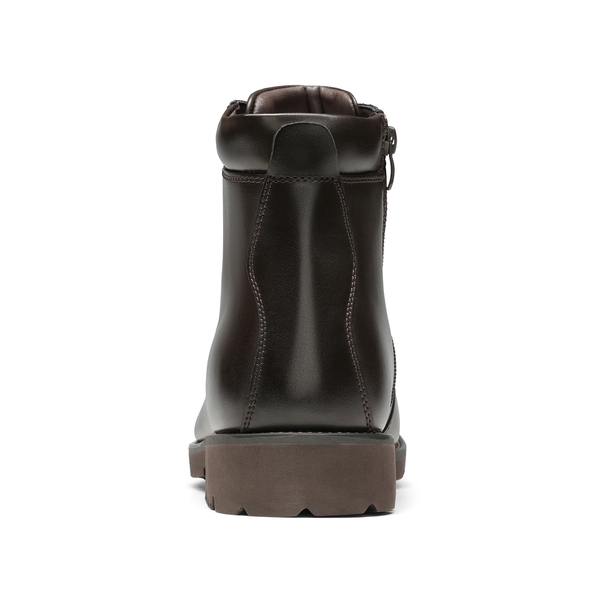 Men's Lace-Up Motorcycle Boots - DARK BROWN - 4