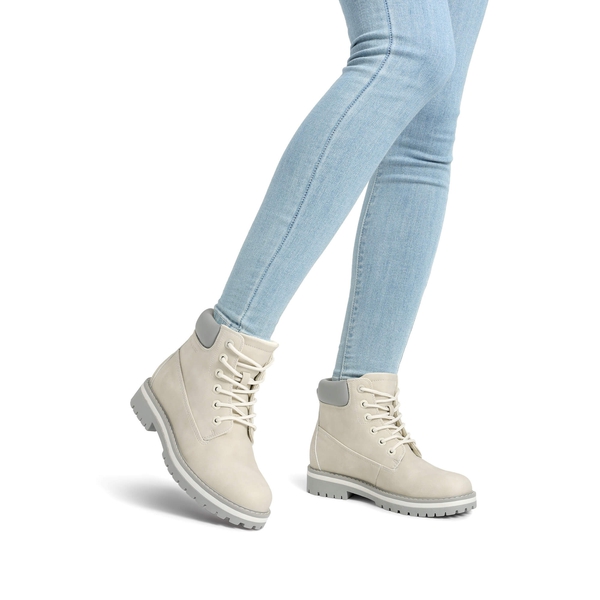 Women's Faux Fur Winter Boots - GREYISH WHITE - 5