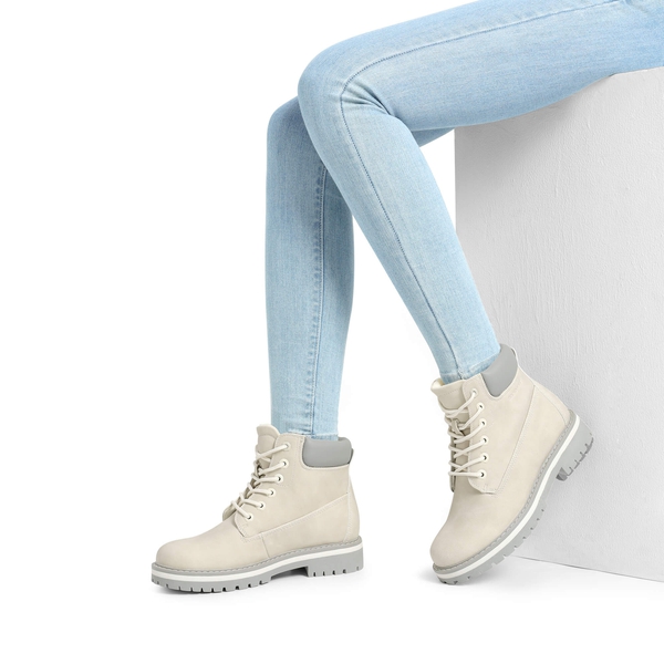 Women's Faux Fur Winter Boots - GREYISH WHITE - 6