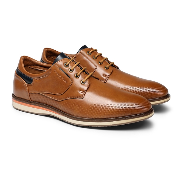 Men's Wide Lace-Up Casual Dress Sneakers - TAN - 2