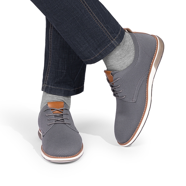 Men's Knitted Oxford Casual Dress Shoes - GREY - 5