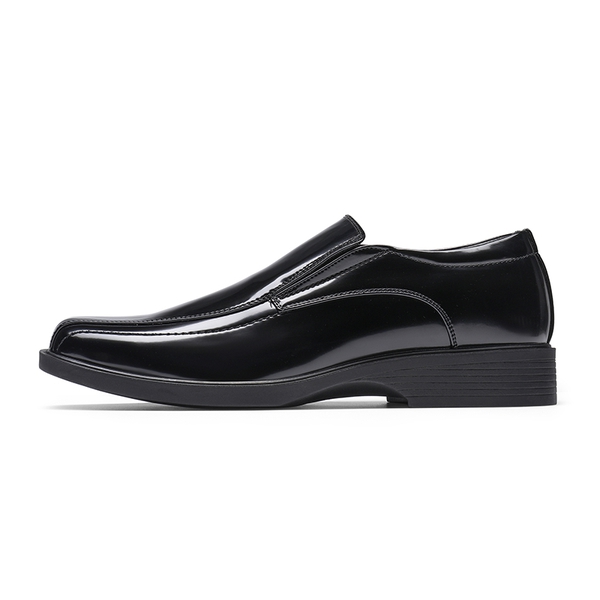 Men's Slip-On Wide Dress Loafers - BLACK-PAT - 1