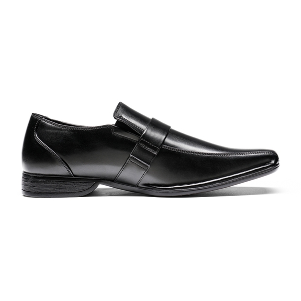 Men's Wide Monk Strap Dress Loafer Shoes - BLACK - 2