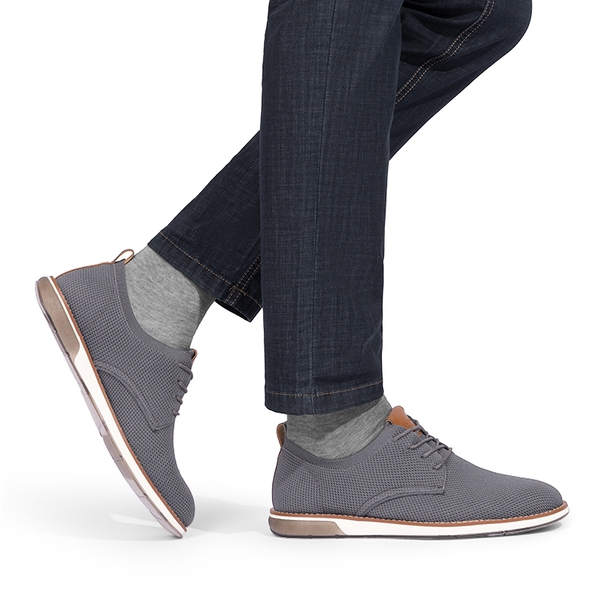 Men's Knitted Oxford Casual Dress Shoes - GREY - 6