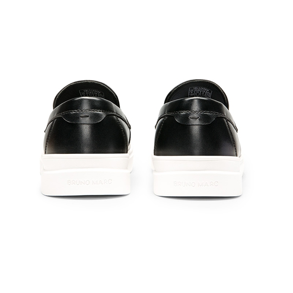 Men's Slip-On Casual Penny Loafers - BLACK - 4